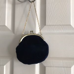 Purse navy velvet